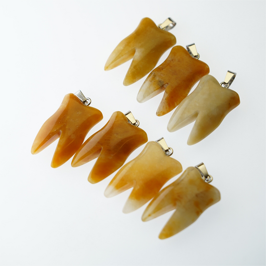 1.2" Mixed Crystal Tooth Shape Pendant Crystal Healing Bulk Wholesale