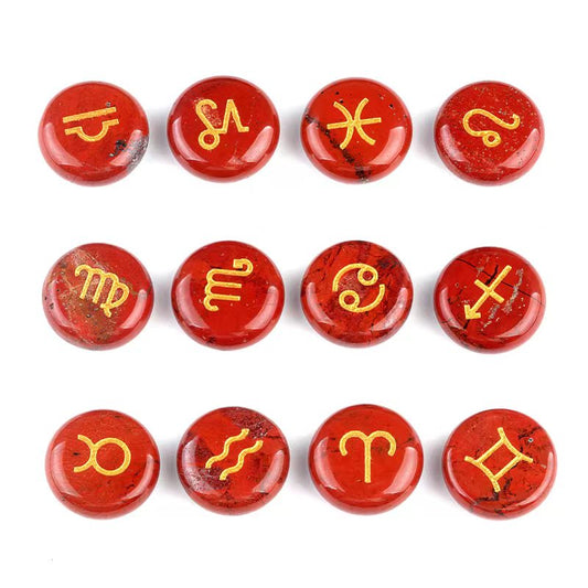 18mm Crystal Zodiac Disc Coins Bag Crystal Healing Bulk Wholesale