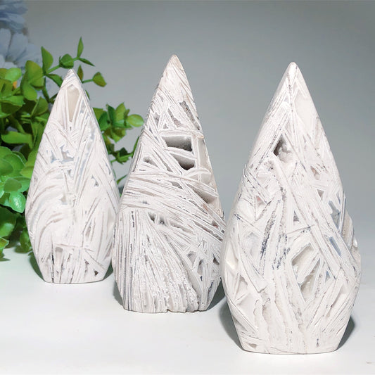 3.2"-4.5" Druzy White Onyx Free Form Crystal Healing Bulk Wholesale
