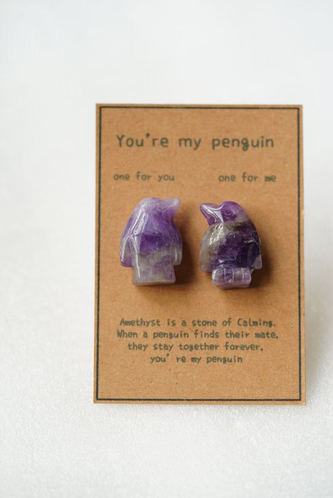 Crystal Sweet Valentine's Day Love Gift Penguin Carving Crystal Healing Bulk Wholesale