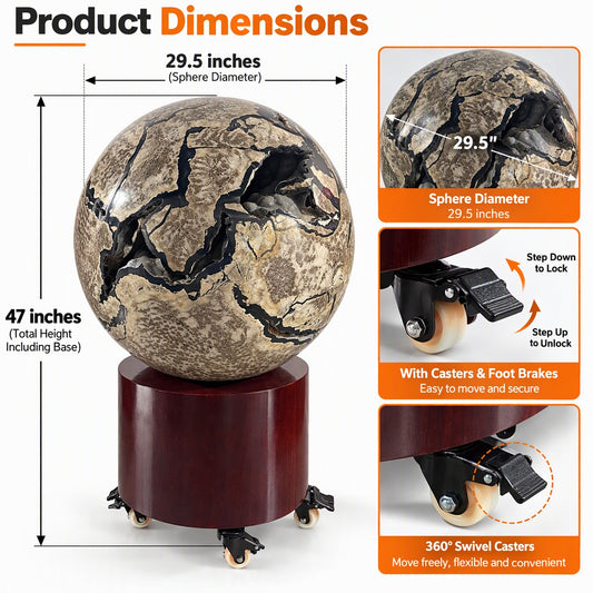 Huge Unique UV Reactive Volcanic Agate Sphere for Decoration