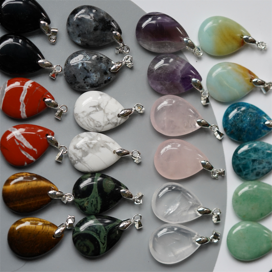 1.0" Mixed Crystal Water Drop Pendant Crystal Healing Bulk Wholesale