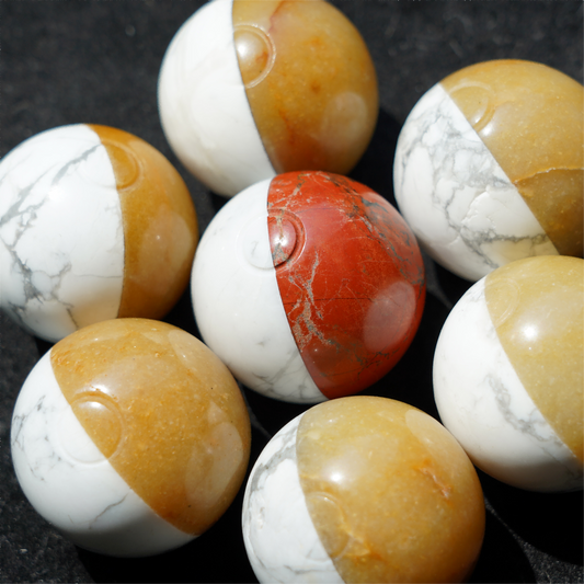 20-40mm Red Jasper Howlite Pokemon Ball Crystal Sphere Bulk Wholesale