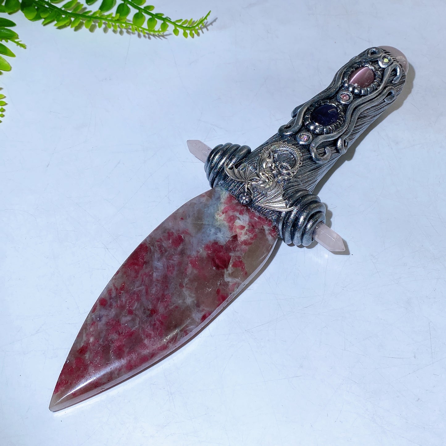 Natural Crystal Sword Carving with Resin Handle Crystal Healing Bulk Wholesale