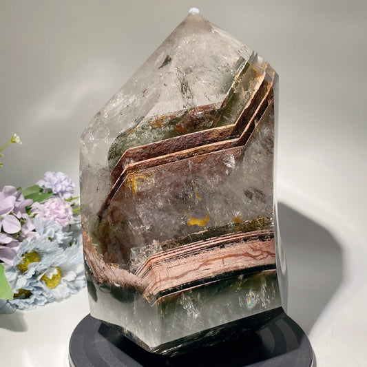 Unique Garden Quartz with Rainbow Tower Crystal Healing