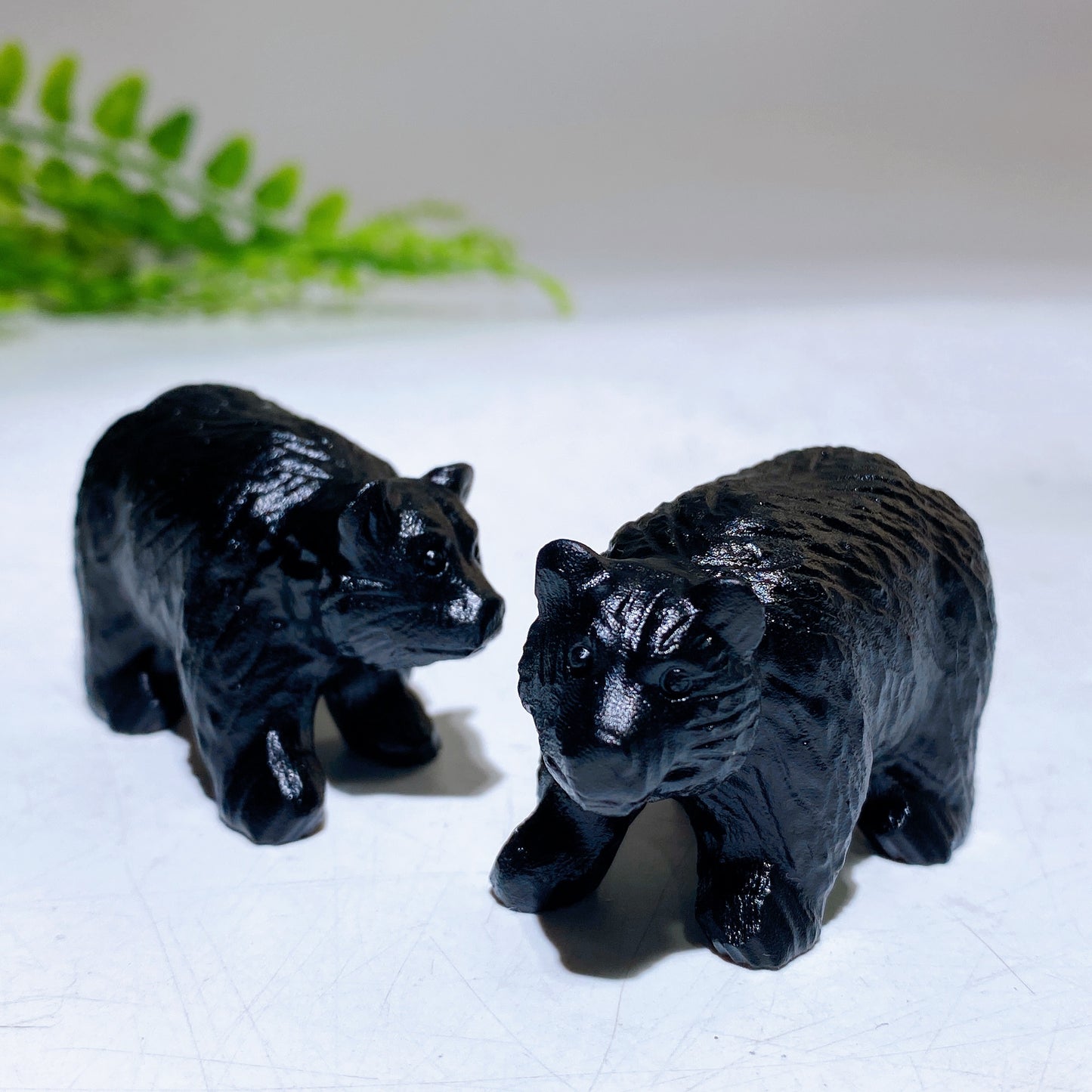 2.0" Natural Black Obsidian Bear Carving Crystal Healing Bulk Wholesale