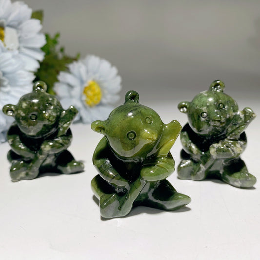2.0“ Serpentine Panda Bamboo Carvings Crystal Healing Bulk Wholesale
