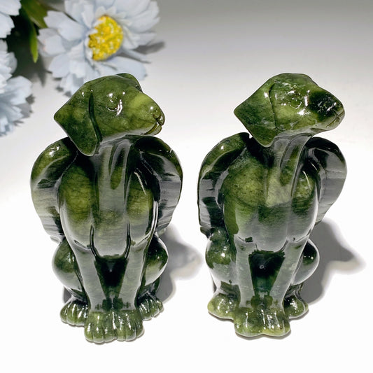 3.8" Serpentine Dog Carvings Crystal Healing Bulk Wholesale