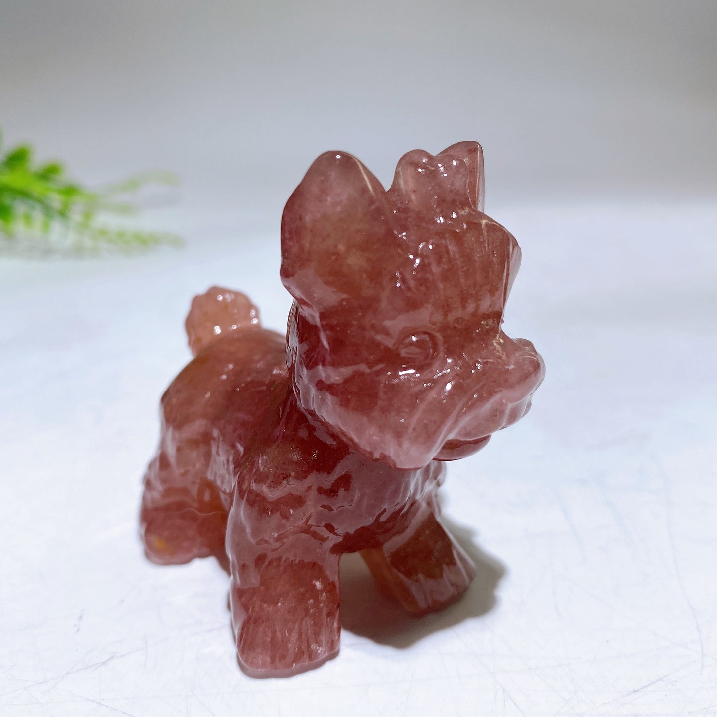 2.3" Natural Crystal Yorkshire Terrier Dog Carving Crystal Healing Bulk Wholesale