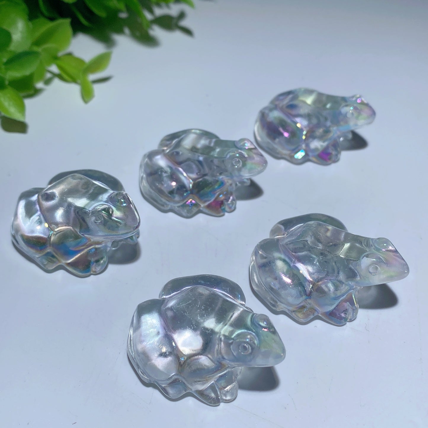 2.0" White Smelting Frog Carvings Crystal Healing Bulk Wholesale