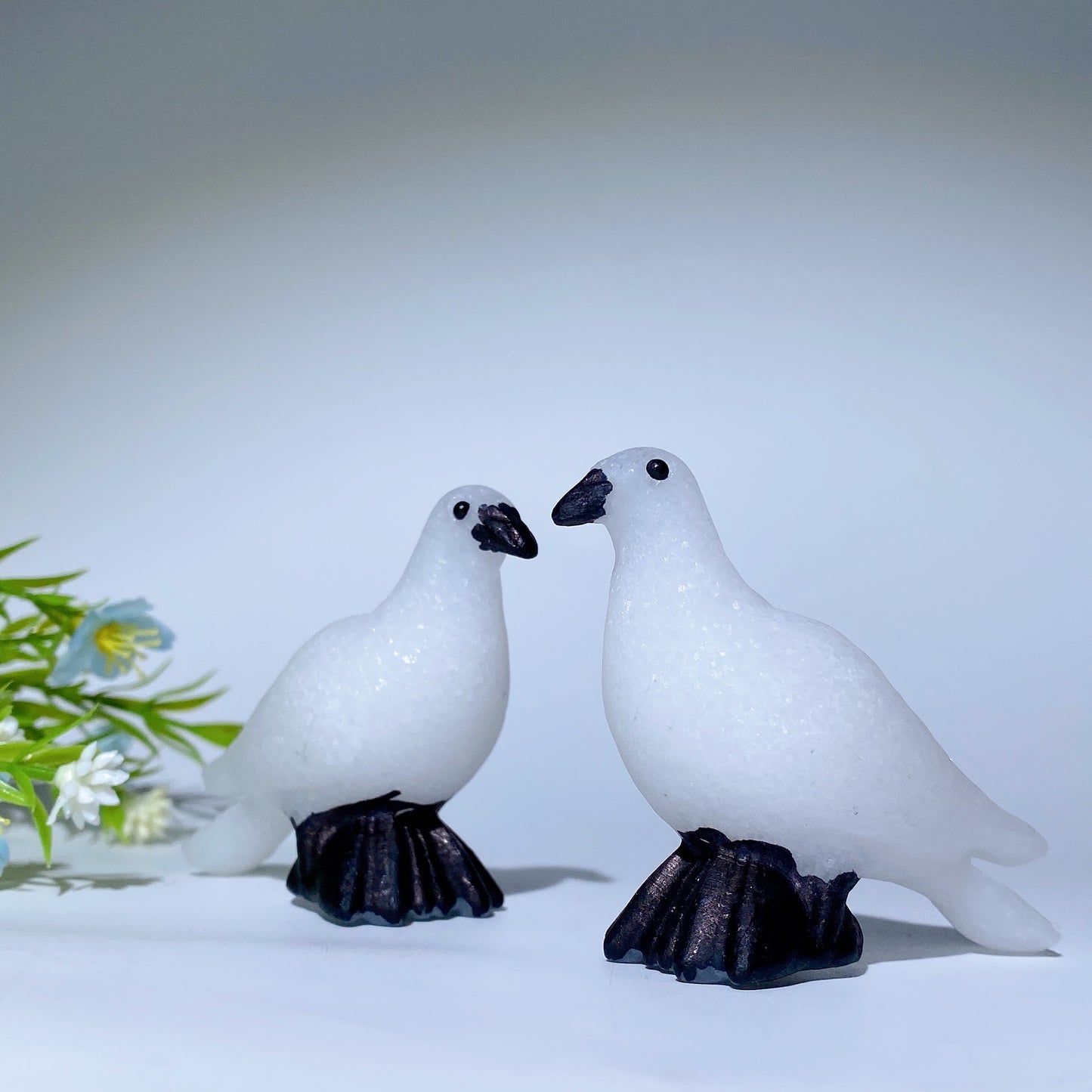 2.6" White Jade Pigeon Carvings Crystal Healing Bulk Wholesale