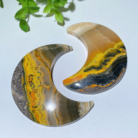Bumble Bee Jasper Heart Moon Carvings Crystal Healing Bulk Wholesale