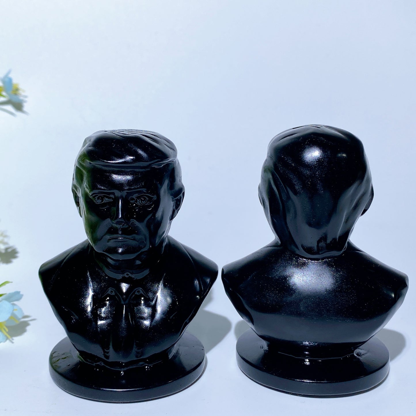 3.1" Black Obsidian Trump Busts Carvings Crystal Healing Bulk Wholesale