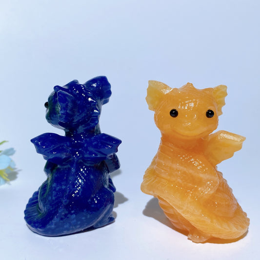 2.3" Mixed Crystal Baby Dragon Carvings Crystal Healing Bulk Wholesale