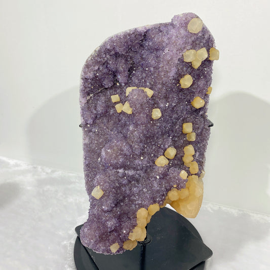 Large Unique Amethyst with Calcite Cluster Specimen Crystal Healing