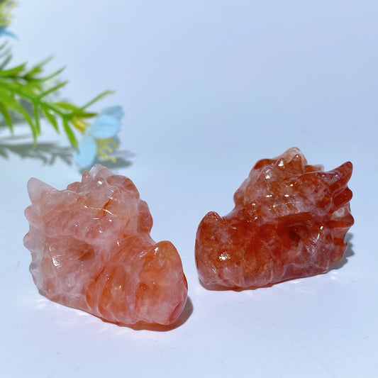 1.2" Mixed Crystal Mini Dragon Head Carvings Crystal Healing Bulk Wholesale