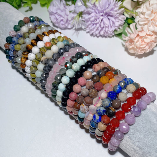 8mm Faceted Bordeaux Mixed Crystal Bracelet Crystal Healing Bulk Wholesale