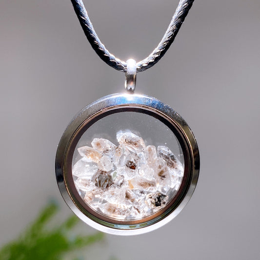 30mm Round Herkimer Diamond Pendant Crystal Healing Bulk Wholesale