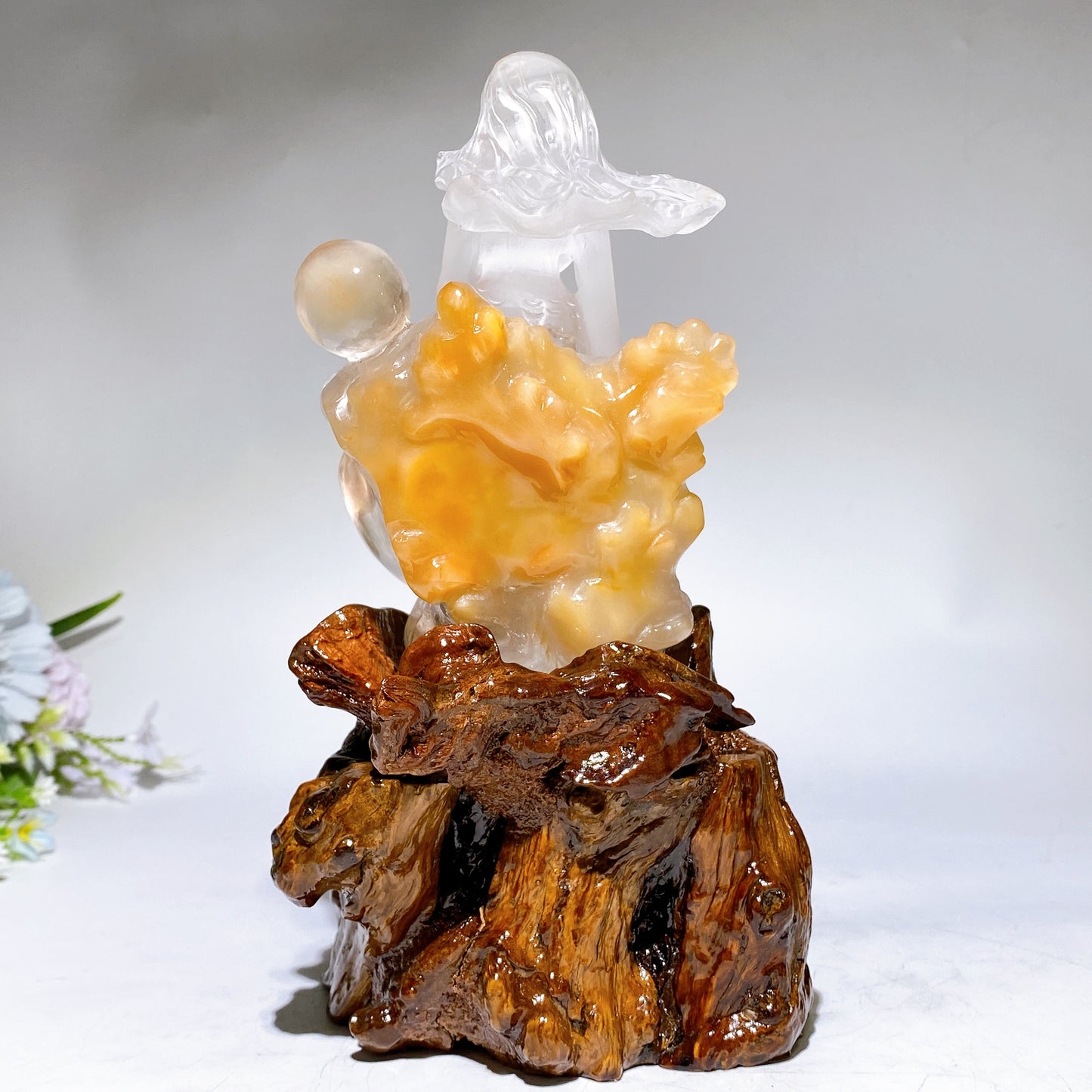 Unique Clear Quartz Mermaid Carving Crystal Healing Bulk Wholesale