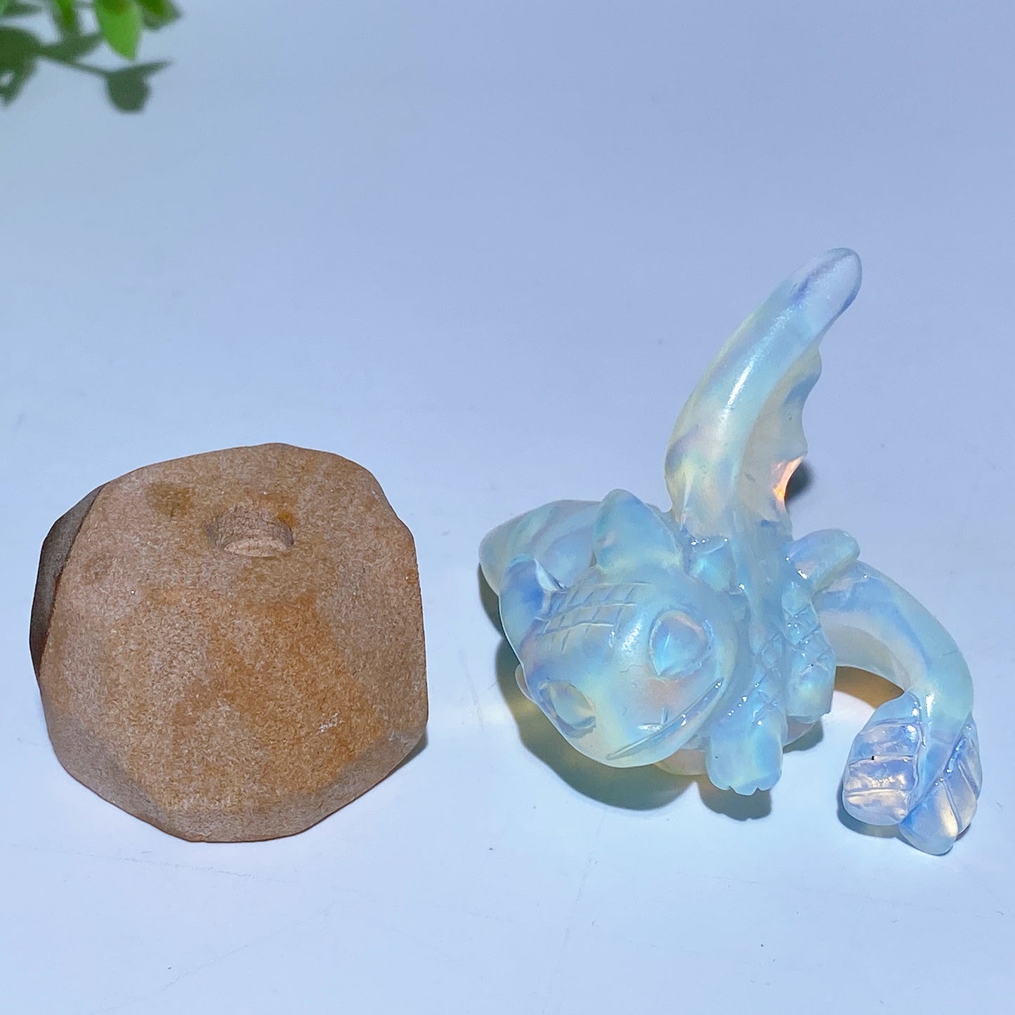 2.2" Opalite Black Obsidian Yooperlite Toothless Carvings with Stand Crystal Healing Bulk Wholesale