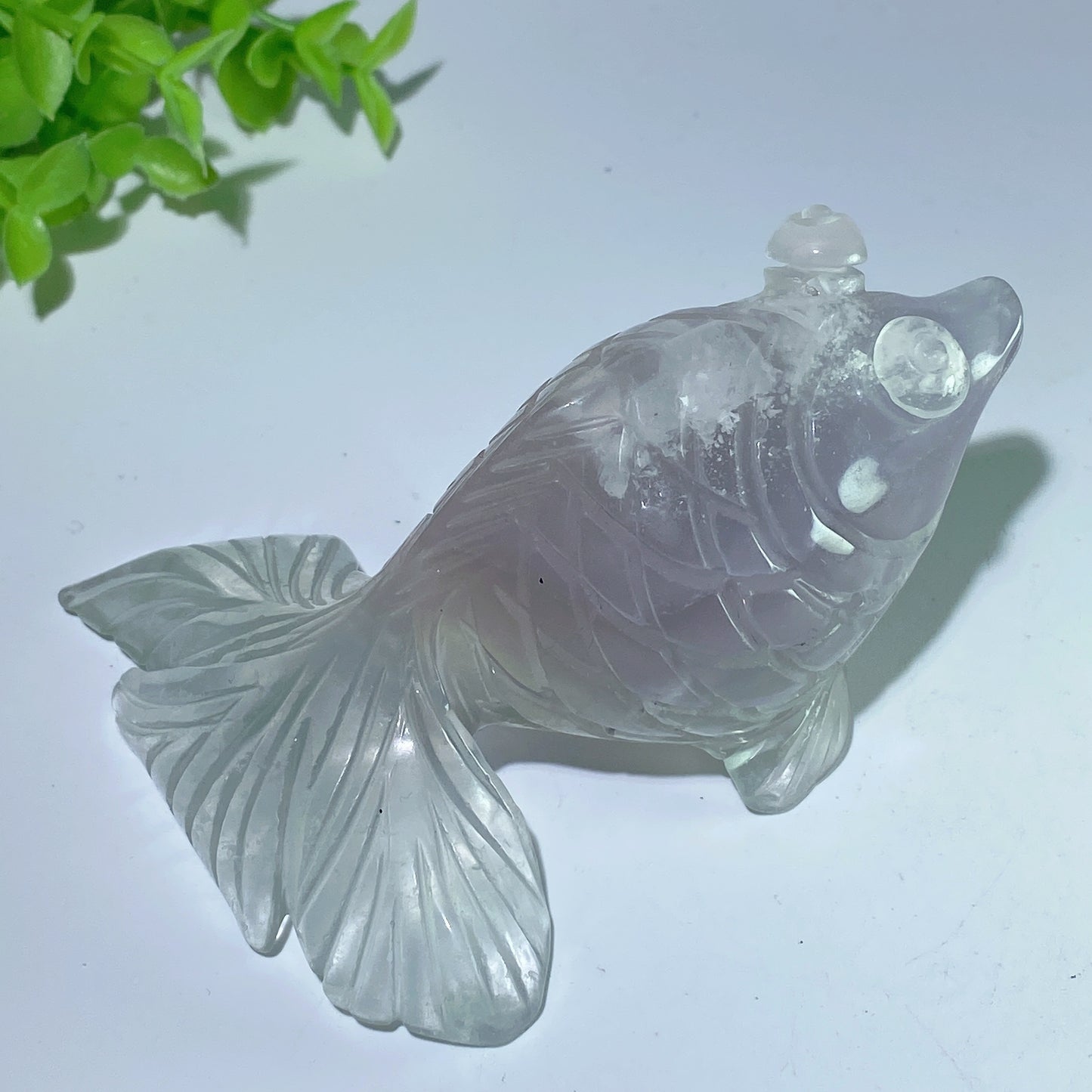 4.0" Fluriote Moss Agate Finsh Carvings Crystal Healing Bulk Wholesale