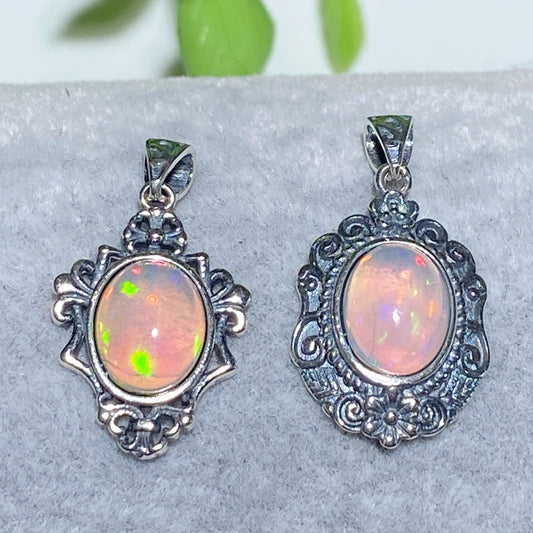 Sterling Silver Rainbow Opal Pendant Crystal Healing Bulk Wholesale