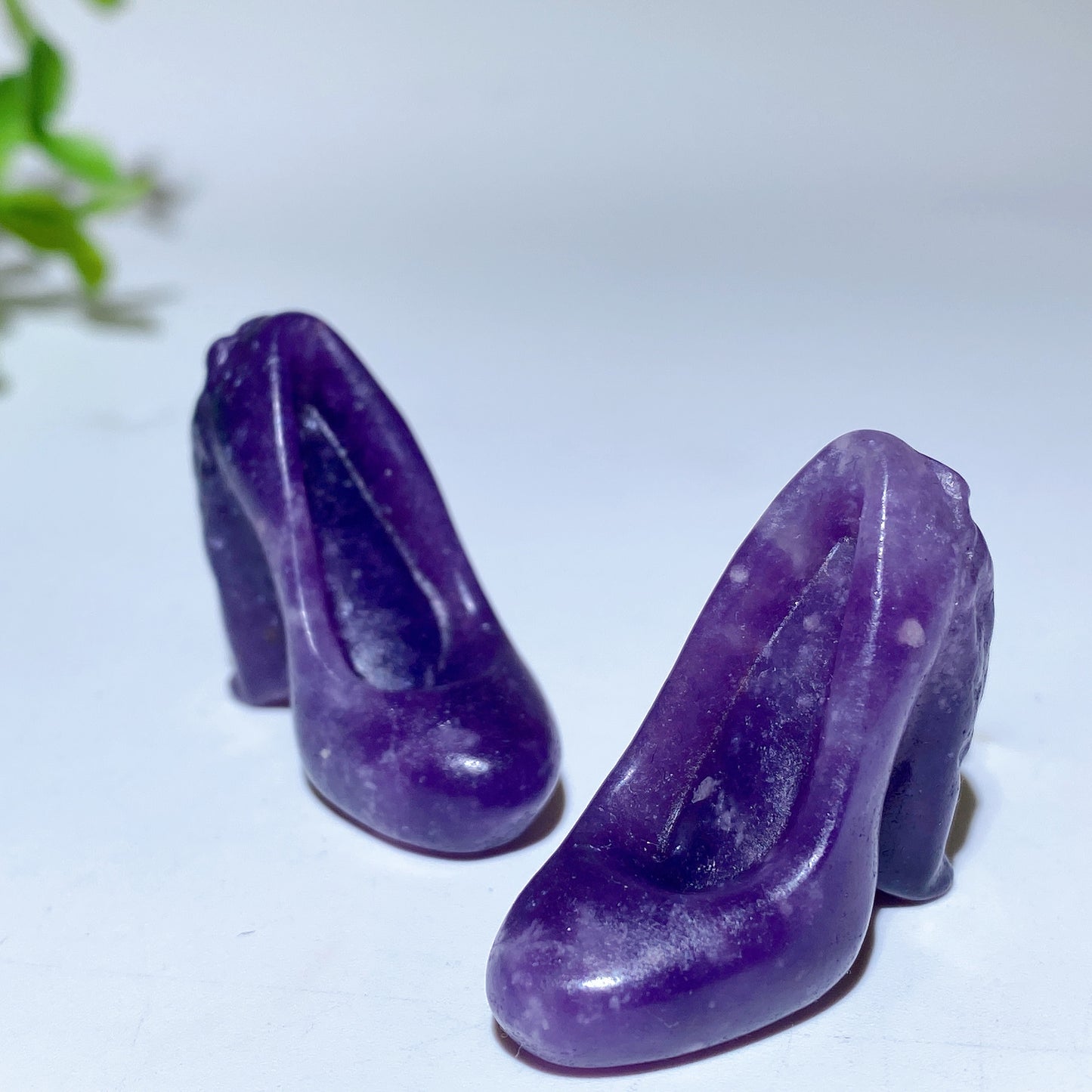 1.3" Purple Mica High-heeled Shoes Carvings Crystal Healing Bulk Wholesale