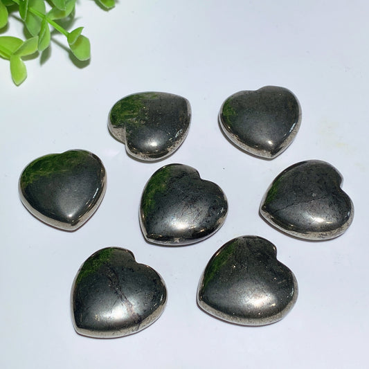 30mm Pyrite Heart Carvings Crystal Healing Bulk Wholesale