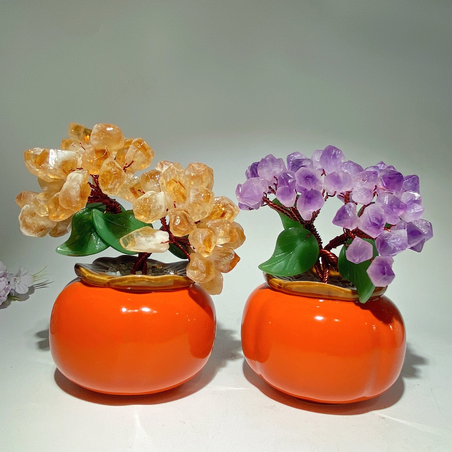6.0" Amethyst Citrine Treasure Tree Free Form Crystal Healing Bulk Wholesale