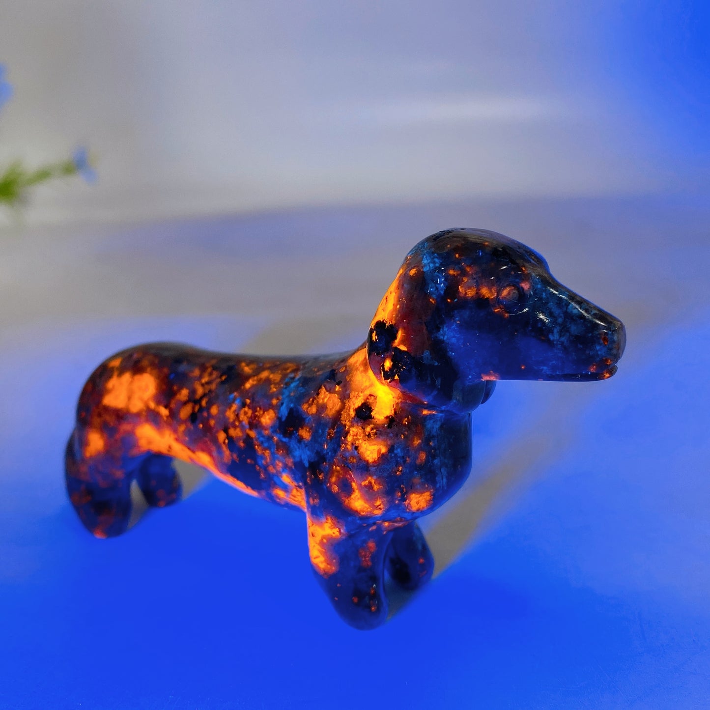 3.1" Natural Crystal Sausage Dog Carving Wholesale