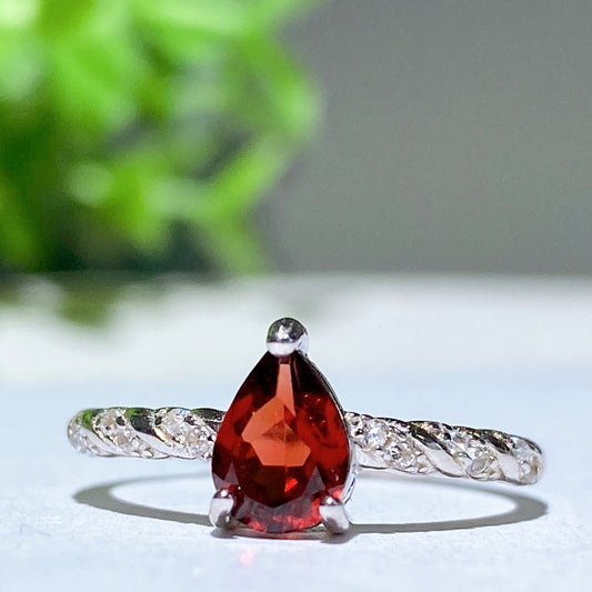 Adjustable Sterling Silver Garnet Opal Ring Crystal Healing Bulk Wholesale