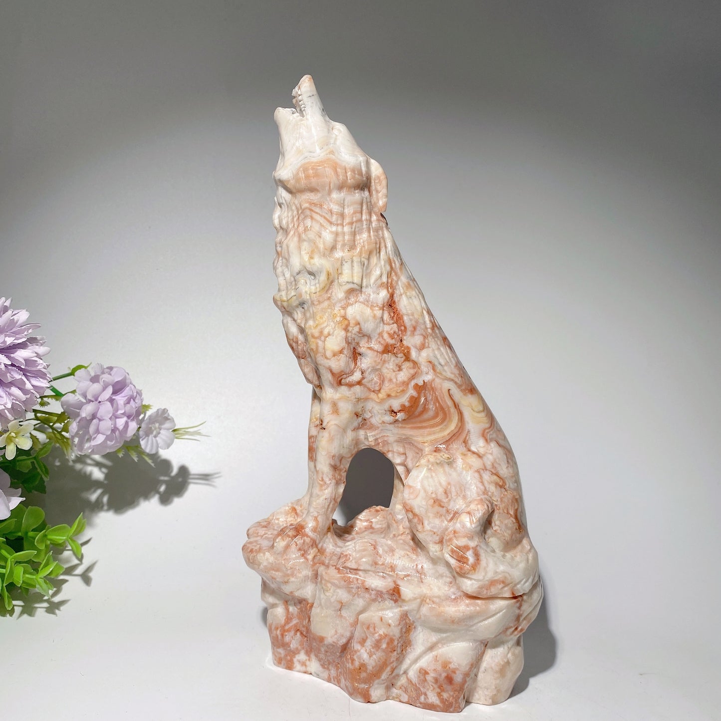 9.0" Jade Wolf Carvings Crystal Healing Bulk Wholesale