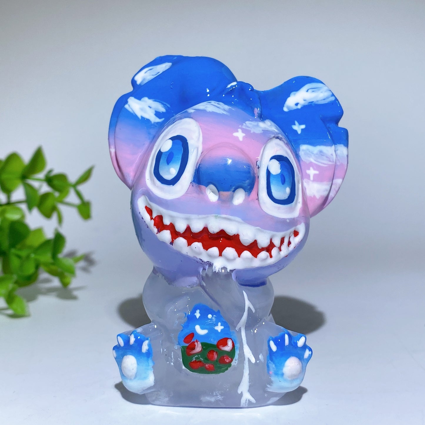 3.6" Selenite Stitch Carvings with Painting Crystal Healing Bulk Wholesale