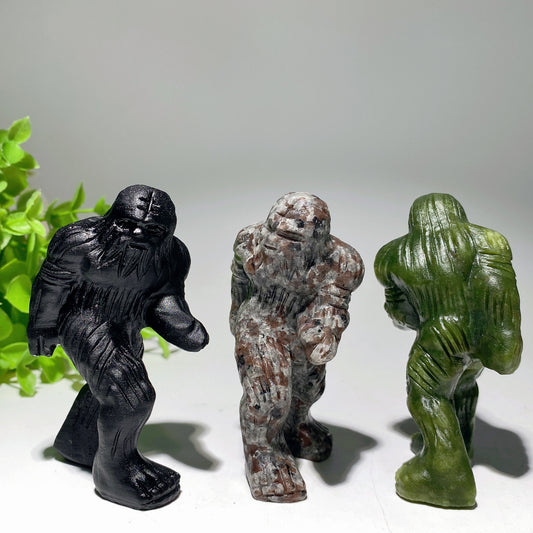3.2" Mixed Crystal Sasquatch Carvings Crystal Healing Bulk Wholesale