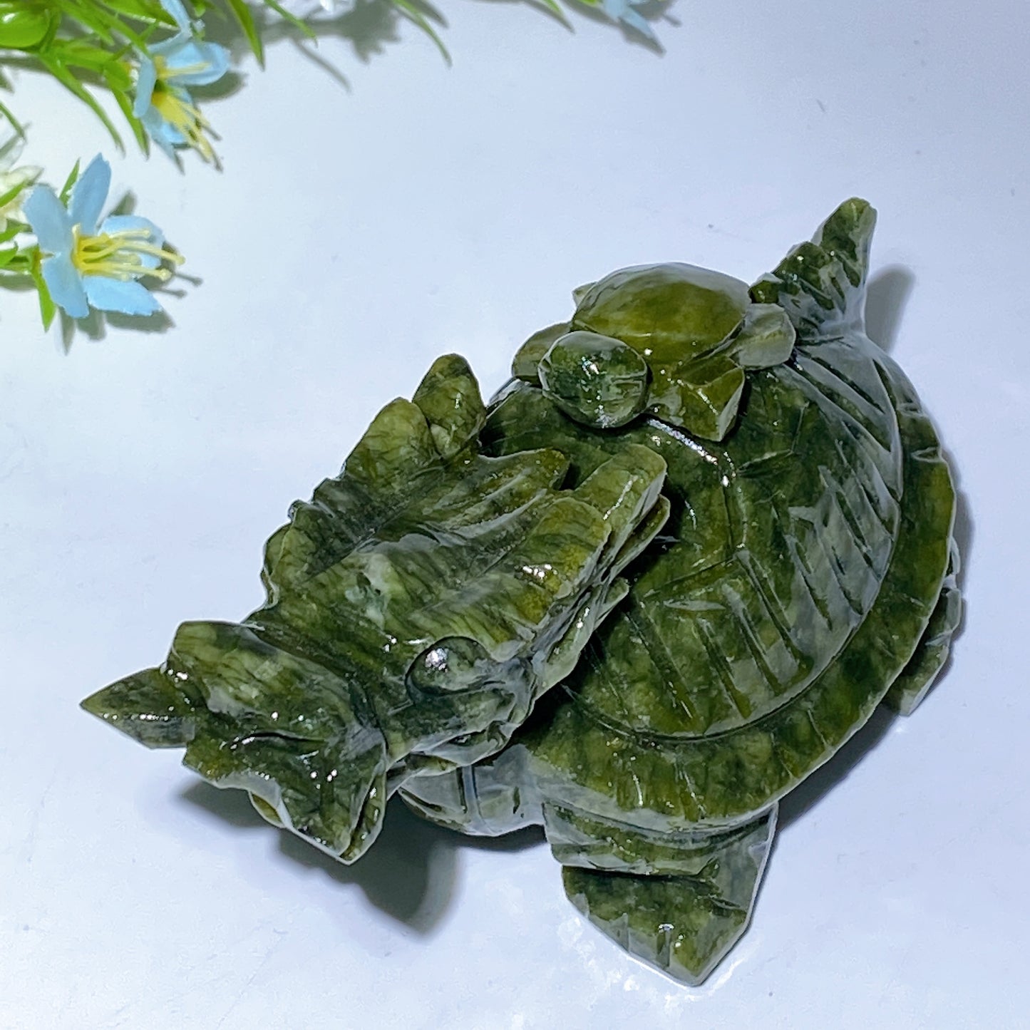 4.6" Serpentine Dragon Turtle Carvings Crystal Healing Bulk Wholesale