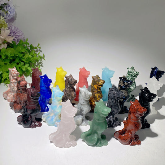 3.1" Mixed Crystal Scooby Carvings Crystal Healing Bulk Wholesale