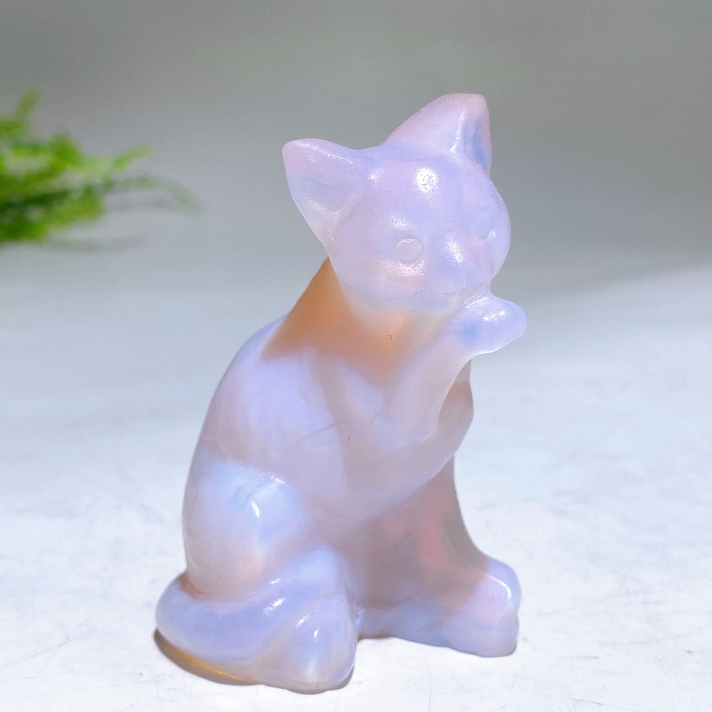 2.5" Natural Crystal Cat Carving Wholesale