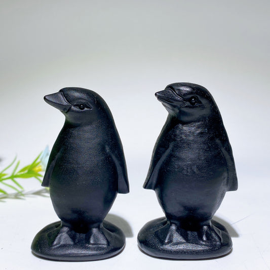 2.5“ Black Obsidian Penguin Carvings Crystal Healing Bulk Wholesale