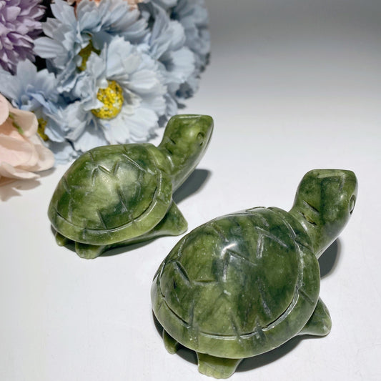 3.1" Serpentine Tortoise Carvings Crystal Healing Bulk Wholesale