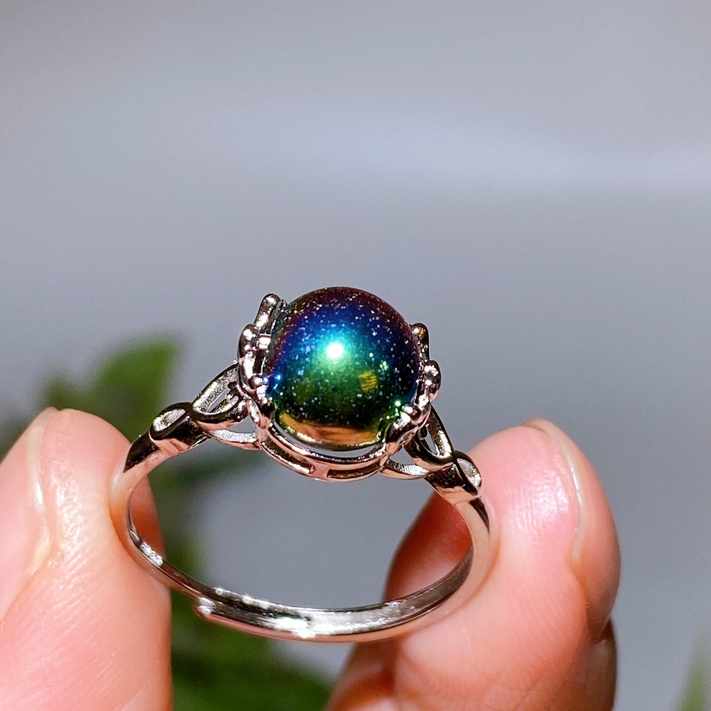 Cooper Silver Plated Crystal Ring Crystal Healing Bulk Wholesale