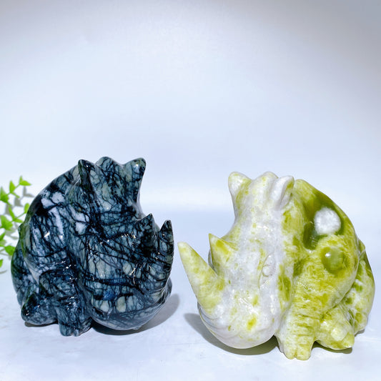 4.5" Jade Rhinoceros Carvings Crystal Healing Bulk Wholesale