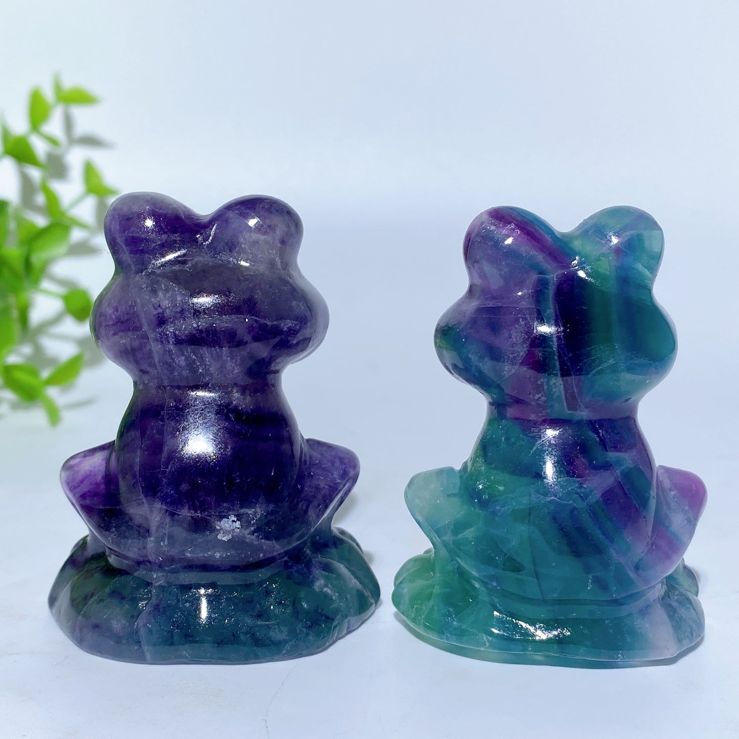 2.3" Rainbow Fluorite Frog Carvings Crystal Healing Bulk Wholesale