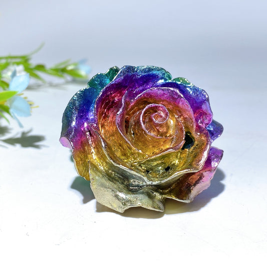 1.8" Bismuth Flower Carvings Crystal Healing Bulk Wholesale