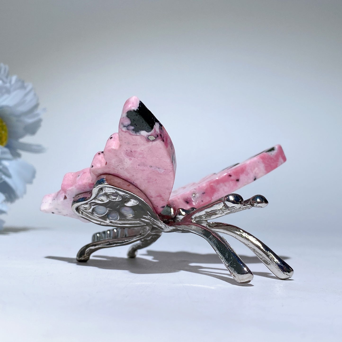 3.0" Peru Rhodonite Butterfly Carvings Free Form Crystal Healing Bulk Wholesale