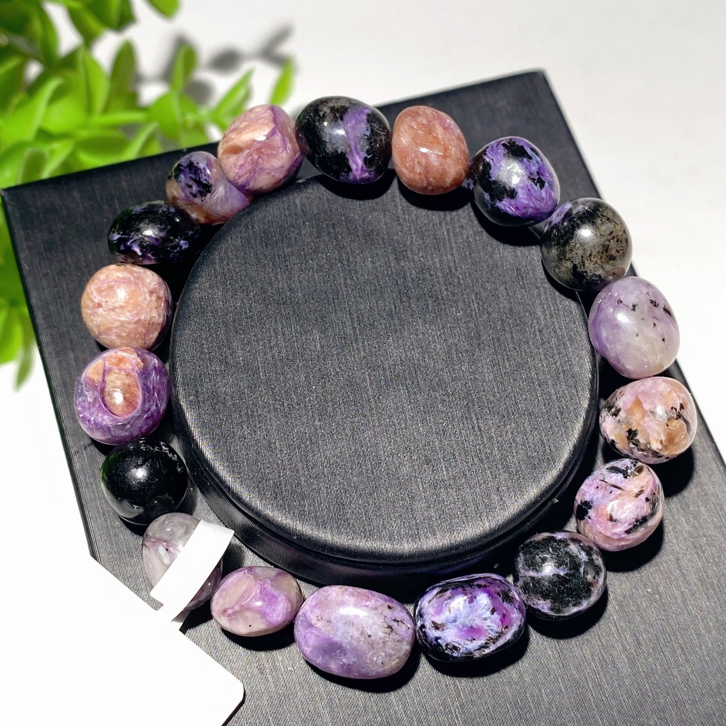 9mm Watermelon Tourmaline Charoite Bracelet Crystal Healing Bulk Wholesale