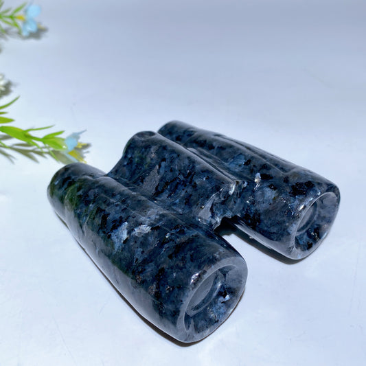 3.0" Black Obsidian Larvikite Telescope Shape Carvings Crystal Healing Bulk Wholesale