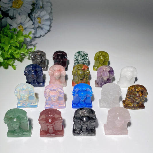 1.5" Mixed Crystal Tombstone Carvings Halloween Decor Crystal Healing Bulk Wholesale