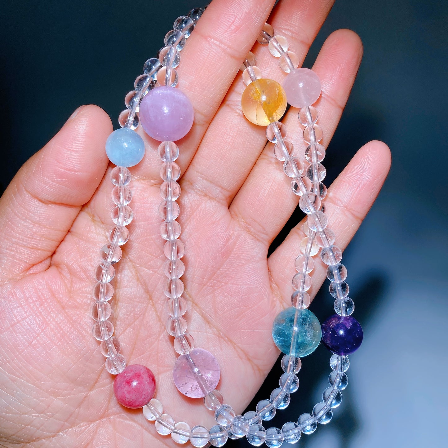 6mm Clear Quartz with Multi Crystal Necklace Cryrstal Healing Bulk Wholesale