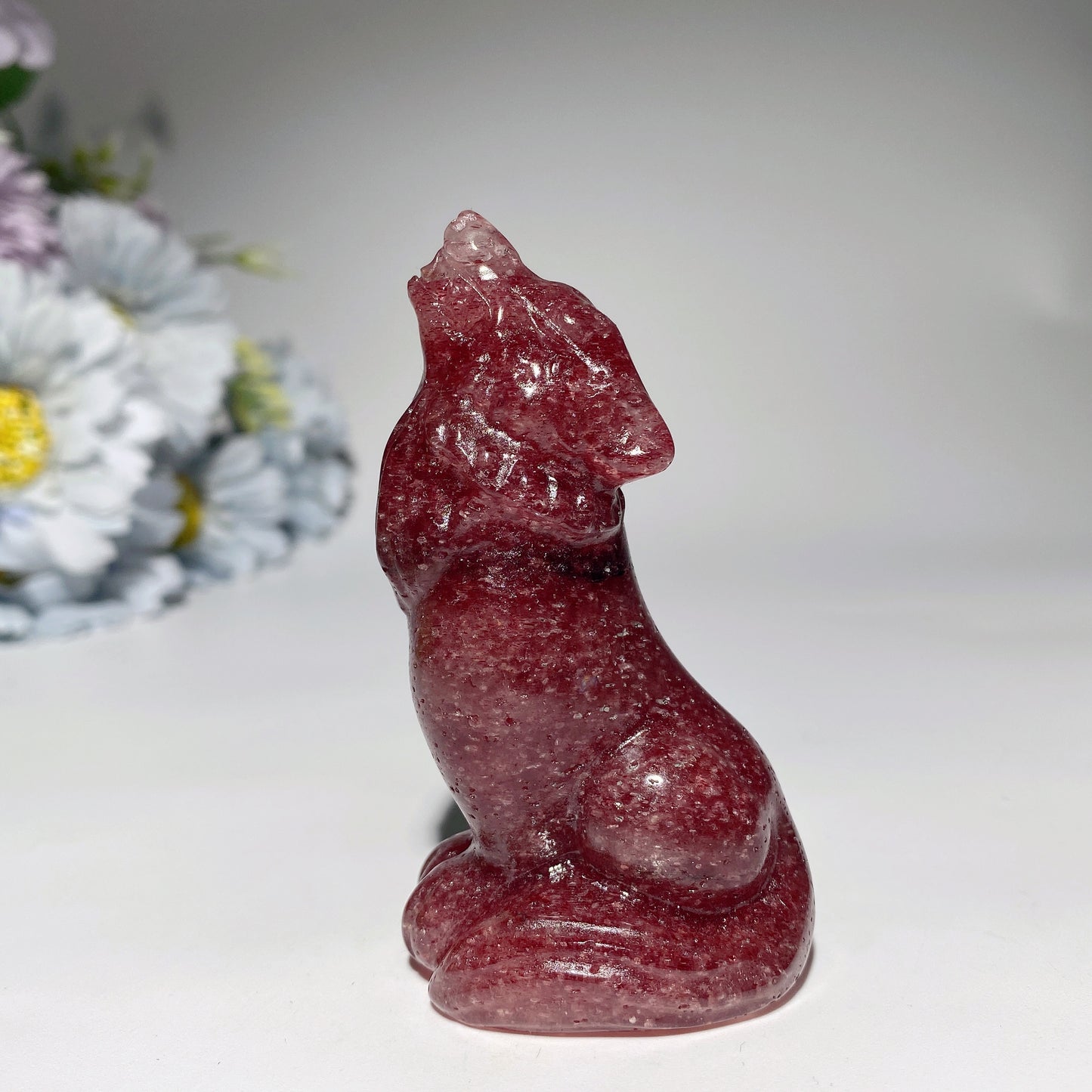 3.2" Mixed Crystal Wolf Carvings Crystal Healing Bulk Wholesale