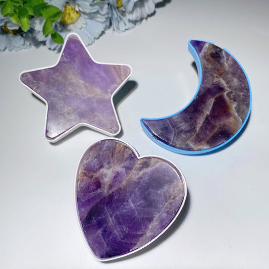 2.6"-3.3" Mixed Crystal Moon Star Heart Shape Night Lamp Crystal Healing Bulk Wholesale